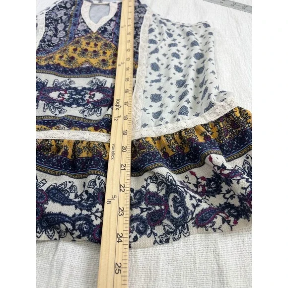 Xhilaration Women's‎ Halter L Top Y2K Floral Peplum Sleeveless Boho Festival VTG - Picture 13 of 13